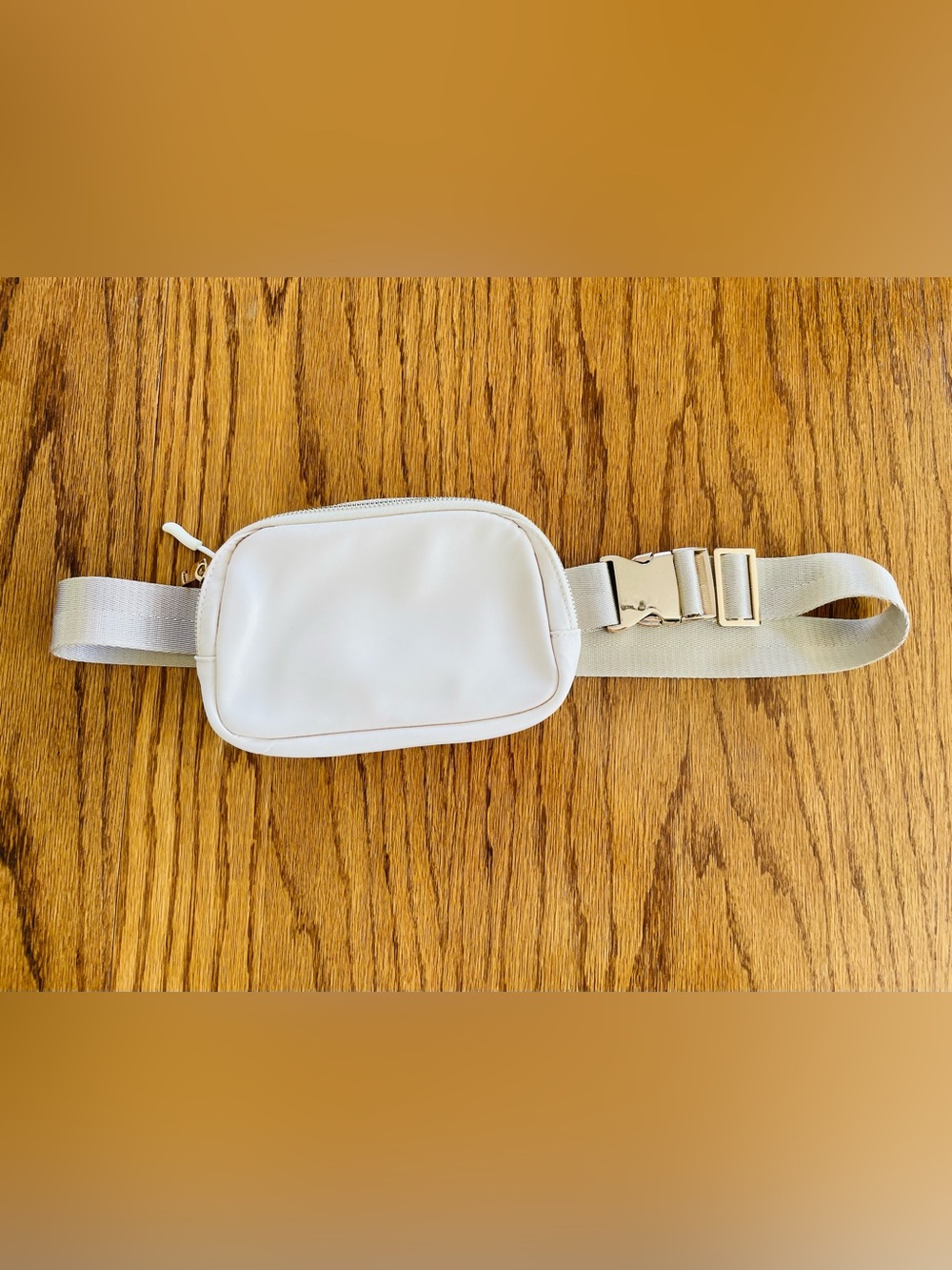 Minimal cream  Belt Bag with gold hardware